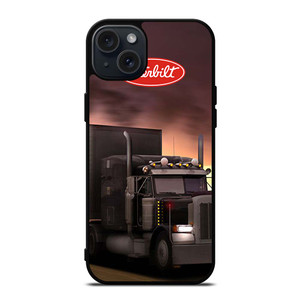PETERBILT BLACK TRUCK iPhone 15 Plus Case PETERBILT BLACK TRUCK iPhone 15 Plus Case