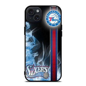 PHILADELPHIA 76ERS NBA FIRE iPhone 15 Plus Case PHILADELPHIA 76ERS NBA FIRE iPhone 15 Plus Case