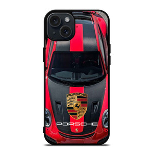PORSCHE RED CAR LOGO iPhone 15 Plus Case PORSCHE RED CAR LOGO iPhone 15 Plus Case