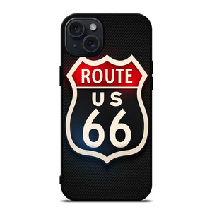 ROUTE 66 STREET US LOGO CARBON iPhone 15 Plus Case ROUTE 66 STREET US LOGO CARBON iPhone 15 Plus Case