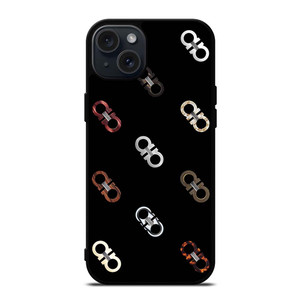 SALVATORE FERRAGAMO LOGO PATTERN iPhone 15 Plus Case