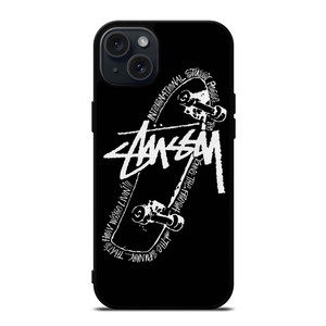 STUSSY SKATEBOARD ART iPhone 15 Plus Case STUSSY SKATEBOARD ART iPhone 15 Plus Case