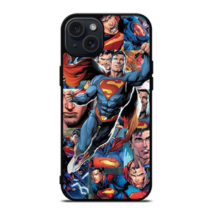 SUPERMAN COLLAGE SUPERHERO iPhone 15 Plus Case SUPERMAN COLLAGE SUPERHERO iPhone 15 Plus Case