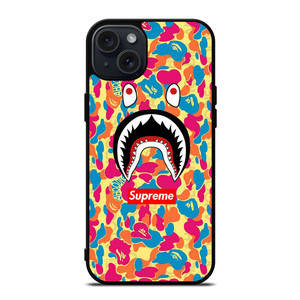 SUPREME BAPE CAMO COLOR FULL iPhone 15 Plus Case SUPREME BAPE CAMO COLOR FULL iPhone 15 Plus Case