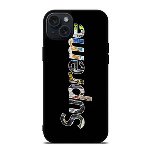SUPREME NIKE SNEAKERS BLACK iPhone 15 Plus Case SUPREME NIKE SNEAKERS BLACK iPhone 15 Plus Case