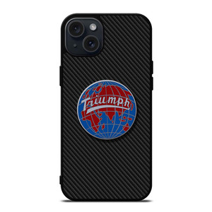 TRIUMPH WORLDWIDE LOGO CARBON iPhone 15 Plus Case TRIUMPH WORLDWIDE LOGO CARBON iPhone 15 Plus Case