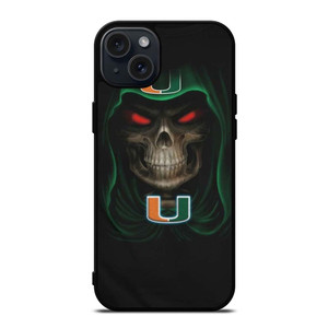 UM MIAMI HURRICANES SKULL iPhone 15 Plus Case UM MIAMI HURRICANES SKULL iPhone 15 Plus Case