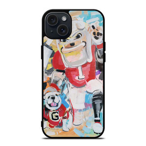 UNIVERSITY OF GEORGIA BULLDOGS UGA ART iPhone 15 Plus Case