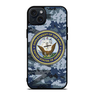 US NAVY CAMO LOGO iPhone 15 Plus Case