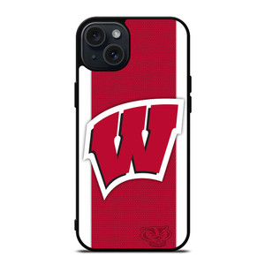 WISCONSIN BADGERS LOGO iPhone 15 Plus Case WISCONSIN BADGERS LOGO iPhone 15 Plus Case