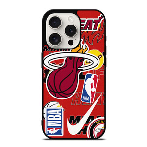 MIAMI HEAT NBA STICKER BOMB iPhone 15 Pro Case MIAMI HEAT NBA STICKER BOMB iPhone 15 Pro Case