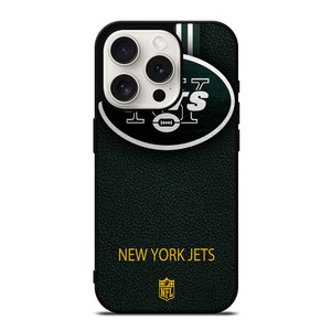 NEW YORK JETS LEATHER LOGO iPhone 15 Pro Case NEW YORK JETS LEATHER LOGO iPhone 15 Pro Case