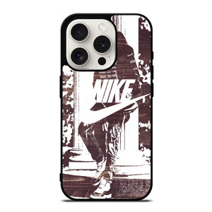 NIKE STREET URBAN BLACK WHITE iPhone 15 Pro Case NIKE STREET URBAN BLACK WHITE iPhone 15 Pro Case