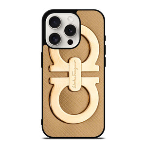 SALVATORE FERRAGAMO GOLD LOGO iPhone 15 Pro Case