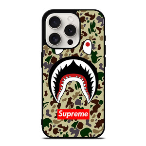 SHARK CAMO BATHING APE SUPREME iPhone 15 Pro Case