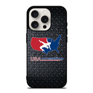 USA WRESTLING METAL LOGO iPhone 15 Pro Case USA WRESTLING METAL LOGO iPhone 15 Pro Case