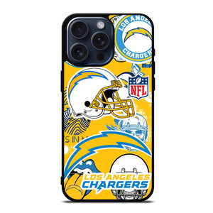 LOS ANGELES CHARGERS NFL STICKER BOMB iPhone 15 Pro Max Case LOS ANGELES CHARGERS NFL STICKER BOMB iPhone 15 Pro Max Case