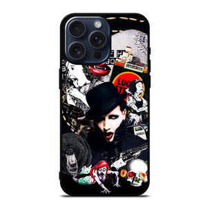 MARILYN MANSON GOTH COLLAGE iPhone 15 Pro Max Case