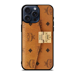 MCM WORLD WIDE BROWN LEATHER iPhone 15 Pro Max Case