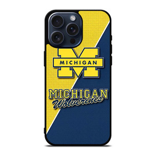 MICHIGAN WOLVERINES FOOTBALL BADGE iPhone 15 Pro Max Case