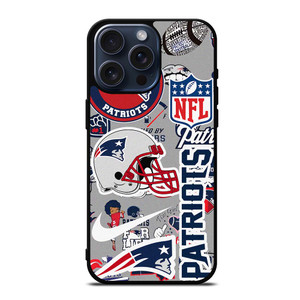 NEW ENGLAND PATRIOTS NFL STICKER BOMB iPhone 15 Pro Max Case