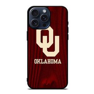 OKLAHOMA SOONERS WOODEN LOGO iPhone 15 Pro Max Case OKLAHOMA SOONERS WOODEN LOGO iPhone 15 Pro Max Case