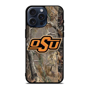 OKLAHOMA STATE UNIVERSITY CAMO LEAF iPhone 15 Pro Max Case