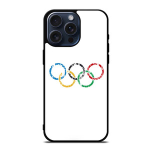 OLYMPIC RINGS LOGO BRUSHED iPhone 15 Pro Max Case OLYMPIC RINGS LOGO BRUSHED iPhone 15 Pro Max Case