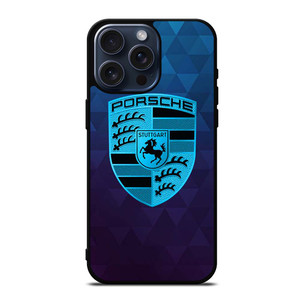 PORSCHE CAR BLUE LOGO iPhone 15 Pro Max Case PORSCHE CAR BLUE LOGO iPhone 15 Pro Max Case