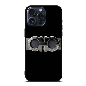 SALVATORE FERRAGAMO BELT BLACK iPhone 15 Pro Max Case