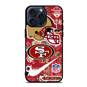 SAN FRANCISCO 49ERS NFL STICKER BOMB iPhone 15 Pro Max Case SAN FRANCISCO 49ERS NFL STICKER BOMB iPhone 15 Pro Max Case