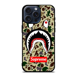 SHARK CAMO BATHING APE SUPREME iPhone 15 Pro Max Case SHARK CAMO BATHING APE SUPREME iPhone 15 Pro Max Case