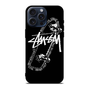 STUSSY SKATEBOARD ART iPhone 15 Pro Max Case STUSSY SKATEBOARD ART iPhone 15 Pro Max Case