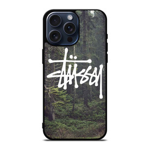 STUSSY SPOOKY FOREST LOGO iPhone 15 Pro Max Case STUSSY SPOOKY FOREST LOGO iPhone 15 Pro Max Case