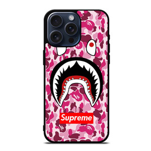 SUPREME BAPE CAMO SHARK iPhone 15 Pro Max Case SUPREME BAPE CAMO SHARK iPhone 15 Pro Max Case