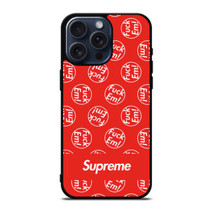 SUPREME FUCK EM PATTERN iPhone 15 Pro Max Case SUPREME FUCK EM PATTERN iPhone 15 Pro Max Case