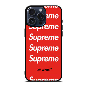 SUPREME RED OFF WHITE iPhone 15 Pro Max Case SUPREME RED OFF WHITE iPhone 15 Pro Max Case