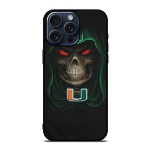 UM MIAMI HURRICANES SKULL iPhone 15 Pro Max Case UM MIAMI HURRICANES SKULL iPhone 15 Pro Max Case