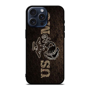 UNITED STATED MARINE CORPS METAL LOGO iPhone 15 Pro Max Case