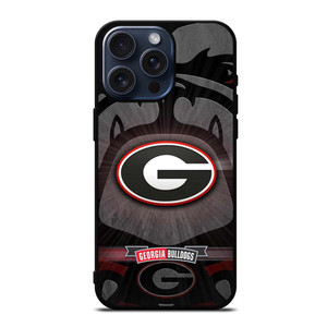 UNIVERSITY OF GEORGIA BULLDOGS UGA BLACK iPhone 15 Pro Max Case