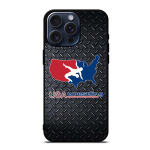 USA WRESTLING METAL LOGO iPhone 15 Pro Max Case USA WRESTLING METAL LOGO iPhone 15 Pro Max Case