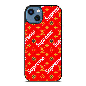 NEW SUPREME RED GOLD PATTERN iPhone 14 Case NEW SUPREME RED GOLD PATTERN iPhone 14 Case