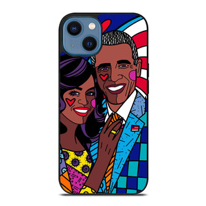 ROMERO BRITTO BARACK OBAMA iPhone 14 Case ROMERO BRITTO BARACK OBAMA iPhone 14 Case