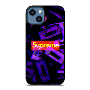 SUPREME PURPLE CASSETTE GLITCH iPhone 14 Case SUPREME PURPLE CASSETTE GLITCH iPhone 14 Case