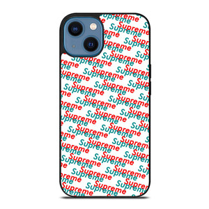 SUPREME RED BLUE PATTERN iPhone 14 Case SUPREME RED BLUE PATTERN iPhone 14 Case
