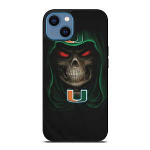 UM MIAMI HURRICANES SKULL iPhone 14 Case UM MIAMI HURRICANES SKULL iPhone 14 Case