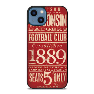 WISCONSIN BADGER OLD TICKET iPhone 14 Case WISCONSIN BADGER OLD TICKET iPhone 14 Case