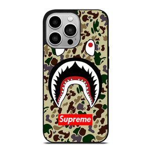 SHARK CAMO BATHING APE SUPREME iPhone 14 Pro Case SHARK CAMO BATHING APE SUPREME iPhone 14 Pro Case