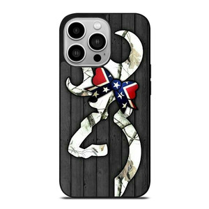 WOODEN CAMO BROWNING LOGO iPhone 14 Pro Case