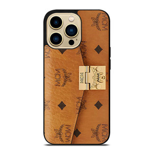 MCM WORLD WIDE BROWN LEATHER iPhone 14 Pro Max Case